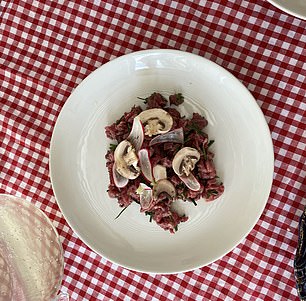 A steak tartare starter was put together with a chopped mix of tenderloin, brisket and fillet, rather than the standard 100% fillet.