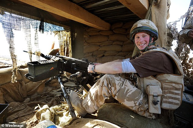 Prince Harry wields a 50mm machine gun aimed at Taliban fighters on January 2, 2008 in Helmand province, Afghanistan.