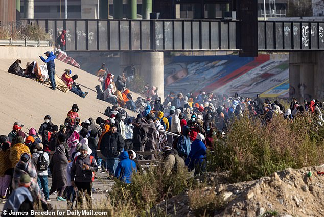 This is what Biden would have seen in mid-December when crowds crossed the Rio Grande that separates the two countries and turned themselves in to border patrols.