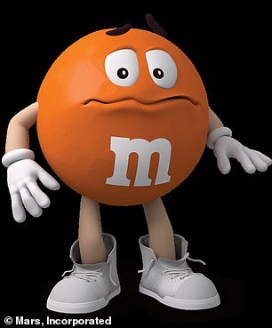 The design of orange M&Ms before 2022