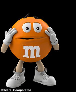 The new renewed version of the orange M&M