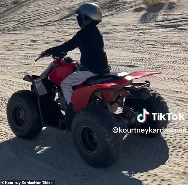 Baby mine: You've been enjoying some quality time in the desert with your kids this weekend, taking them across the sand in youth ATVs.