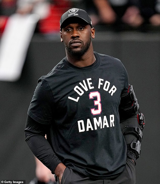 Before the game, players from both teams wore 'Love for Damar' jerseys after Buffalo Bills safety Damar Hamlin went into cardiac arrest on the field in Monday's game.