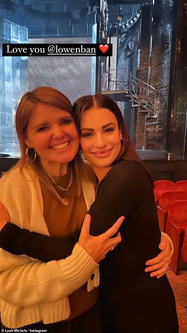 BFFs: The actress/singer also rubbed cheeks with Lauren (@lowenban) in an adorable photo taken in front of the Funny Girl stage after the audience had left