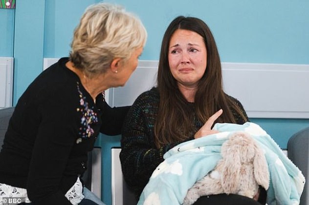 Help: Elsewhere, Lily's mother, Stacey (Lacey Turner), was stunned when a doctor revealed her little girl was pregnant, following her rush to the hospital amid the carbon dioxide leak.