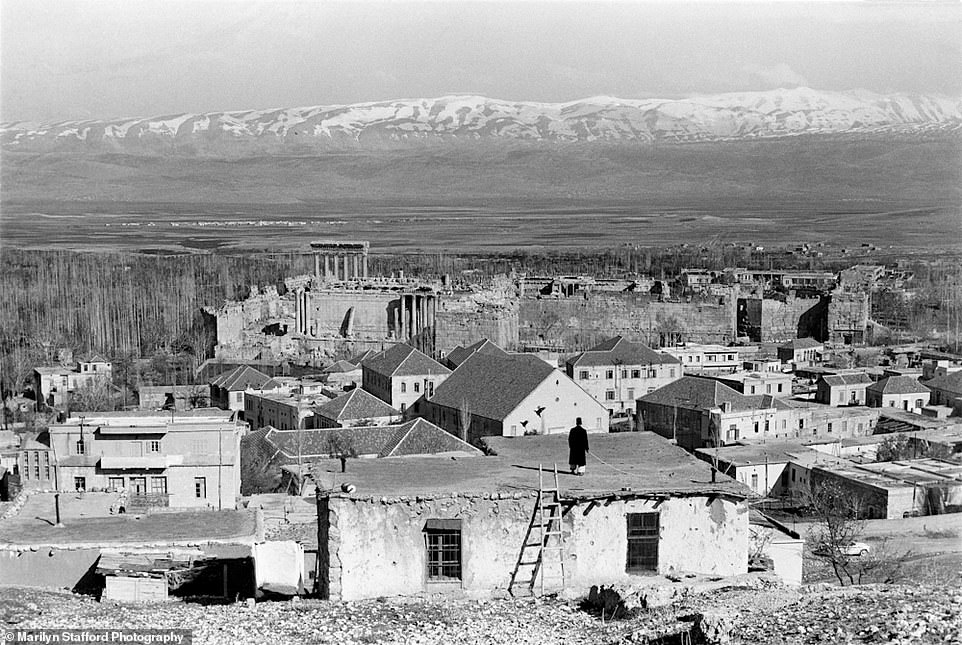 A photograph of the city of Baalbek in southern Lebanon in 1960. The city was simply a village at the time.