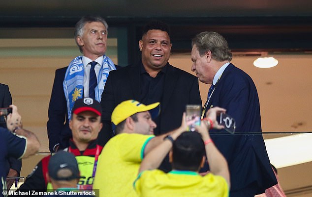 Legendary Brazilian striker Ronaldo (centre) approached Guardiola's agent about the vacant position