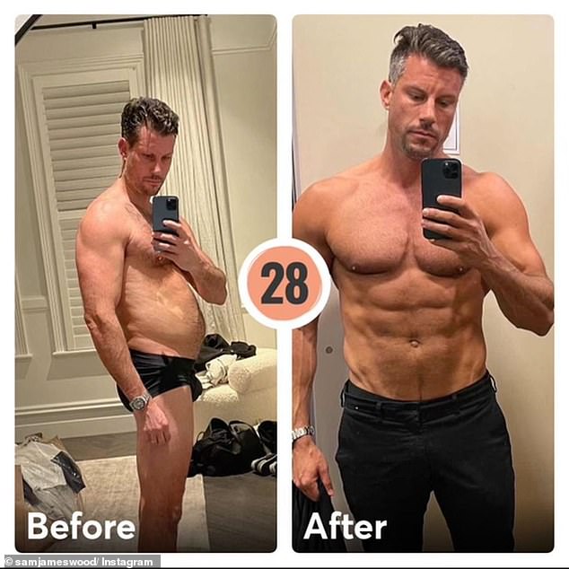 Wood previously uploaded photos of himself, showing how he went from having a 'dad body' to looking like a bodybuilder in two months.