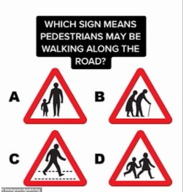 In another post shared on TikTok, the instructor asks his followers to find out which sign indicates that pedestrians may be crossing the road