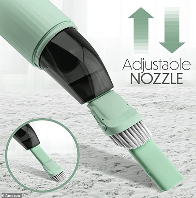 Use the adjustable nozzle attachment to quickly clean up tough messes in tight nooks and crannies.