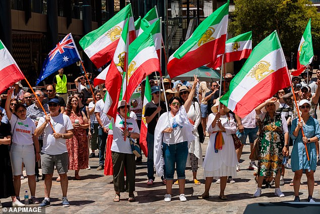 Protesters seeking regime change and justice for victims of Iranian state oppression