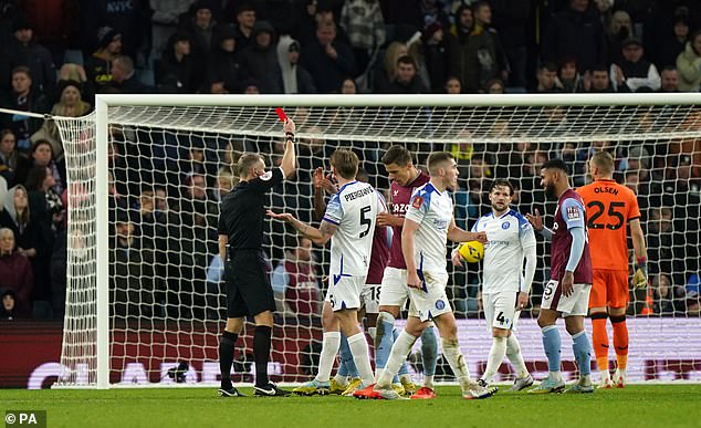 He was sent off and also conceded a penalty which saw Stevenage go back to level.