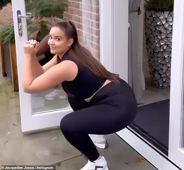 Wow!  She squatted in the video revealing her peachy butt.