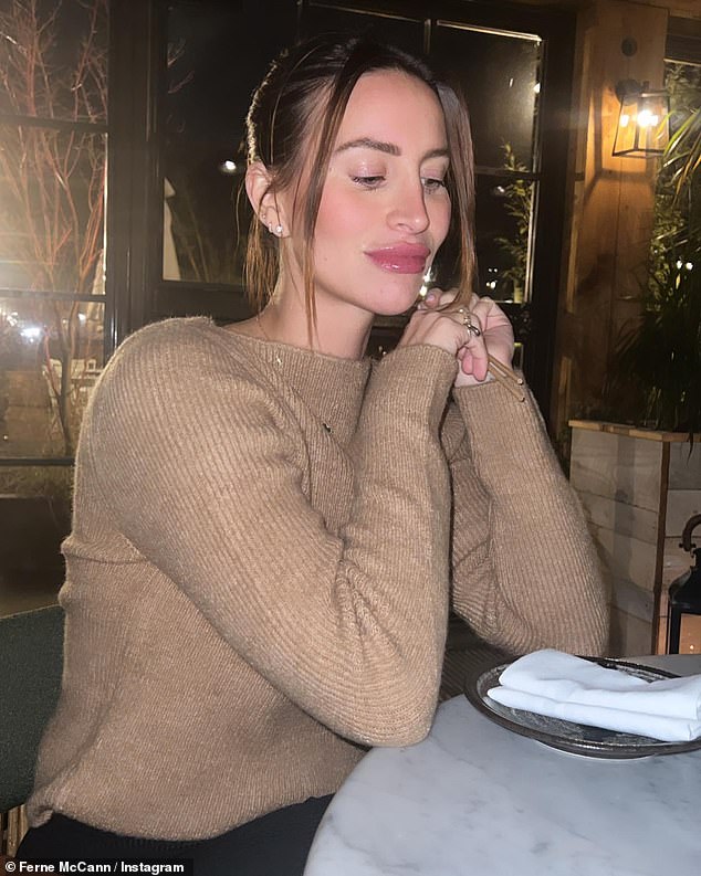 Beauty: Ferne looked stunning in an instant at the dinner table