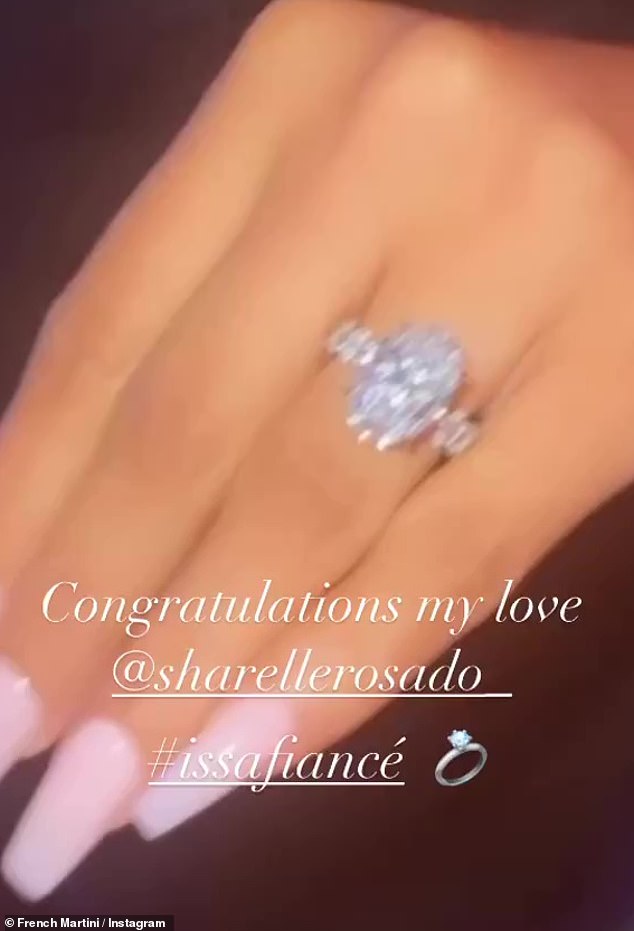 Put a ring on it: The NFL star surprised his sweetheart with a 7 ½-carat oval diamond engagement ring