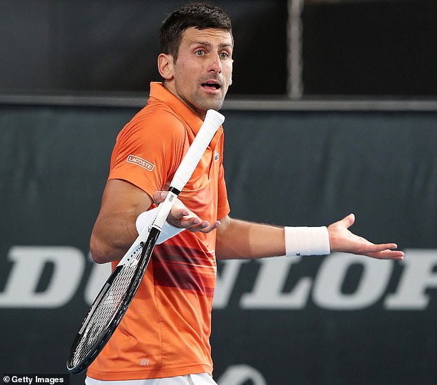 The Serb had a bizarre argument with members of his entourage, asking two of them to leave his coach's box at the end of the first set.