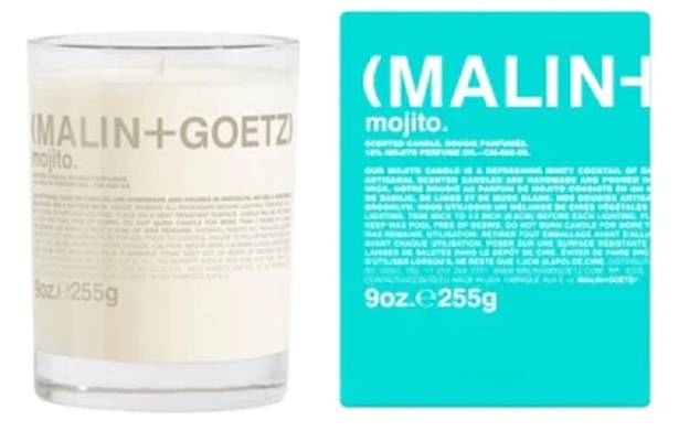 Malin + Goetz Mojito 225g, £46, malinandgoetz.co.uk.  If strong scents aren't your thing, this lighter take on the alcohol-infused candle trend is likely to hit the spot.