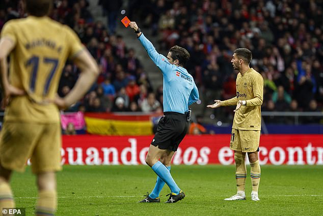 Both Ferran Torres and Stefan Savic were sent off for a bizarre scrapping in the 92nd minute.