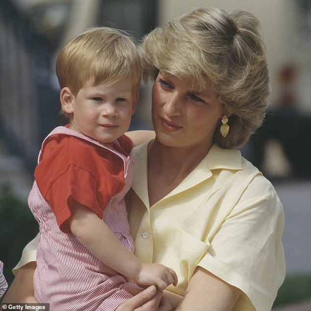 Now, Harry (seen with Diana in 1987) has admitted he only cried once over his mother's death, saying he was plagued with guilt for feeling he wasn't being emotional enough.