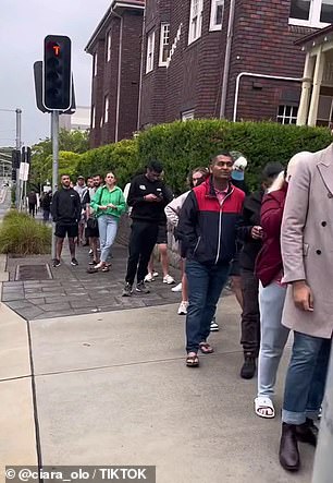 Huge queues of Sydneysiders are seen lining up to inspect a flat in Randwick