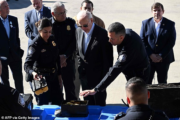 Biden was shown a fake battery that was used in an attempted drug smuggling into the US.