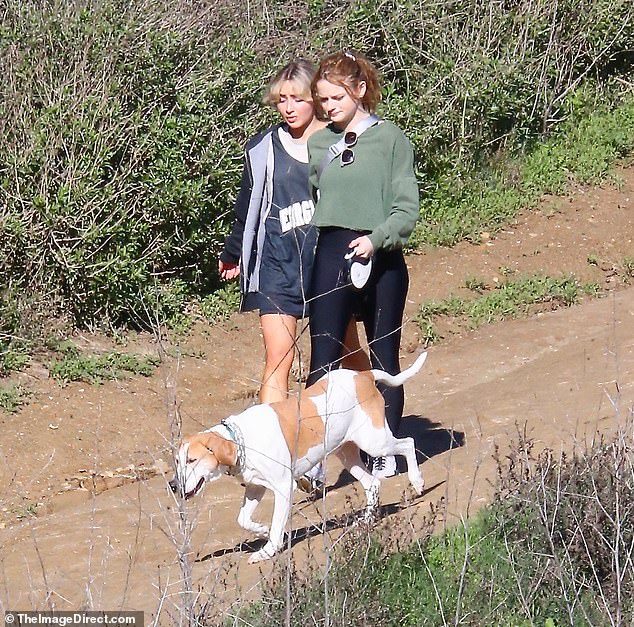 Side by Side: During their outing, Joey pulled her auburn hair back into a ponytail with long bangs in the front, while Sabrina wore her blonde hair down with a part in the middle.