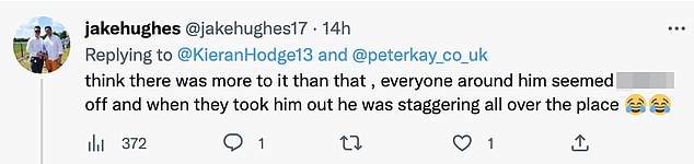 Divided: The moment left fans divided as they disagreed on whether or not Peter was right to kick him out via Twitter.