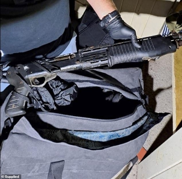 A firearm was part of the extensive haul of items seized during the raids on two properties.