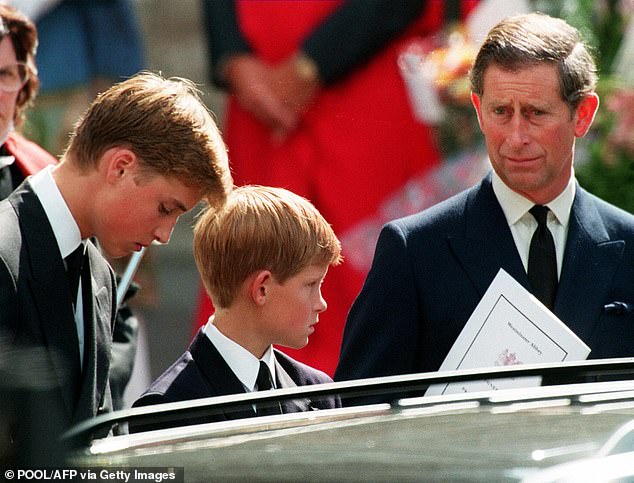 The Duke (seen at his mother's funeral) said he wanted to see the photos because he needed 