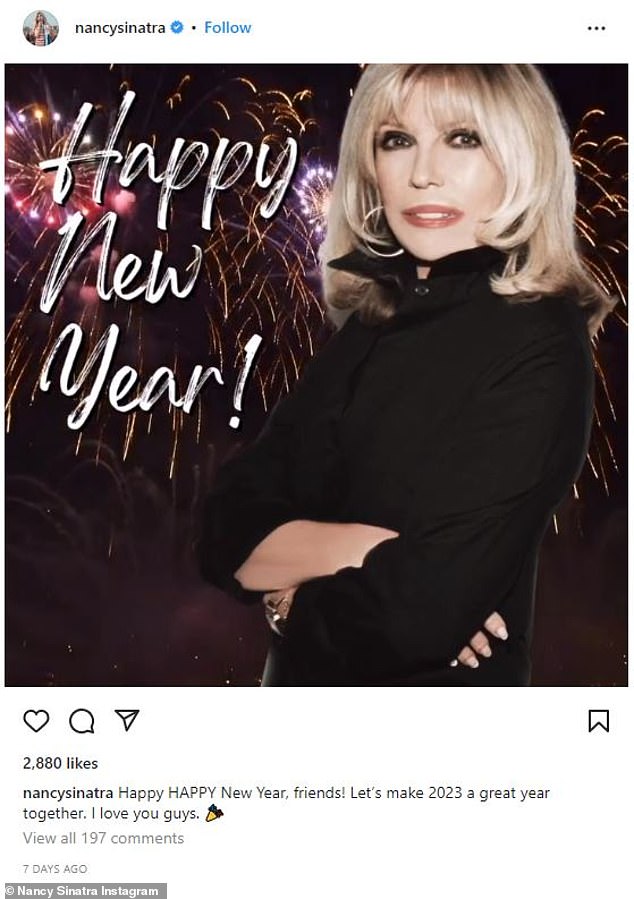 Happy New Year: Sinatra wished everyone a Happy New Year in an Instagram post last week