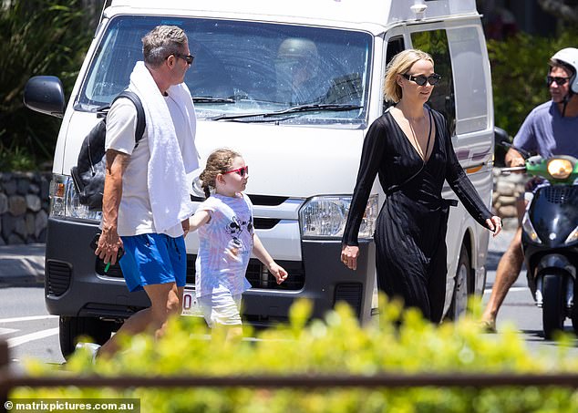 The former Australian cricket captain was joined by his seven-year-old daughter Kelsey-Lee, whom he shares with ex-wife Kyly Clarke (née Boldy).