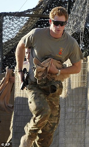 Harry's admissions come just days after he revealed he killed 25 people during his second tour in his memoir, Spare.  He is pictured above during his time in the military.