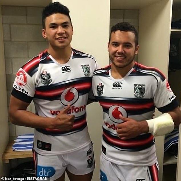 Tevaga (pictured with Tuhimata) says he will also raise money through a fun run and shave his head while his friend is undergoing chemotherapy.