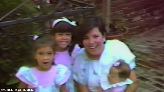 Cute: A family home video shared a clip of Khloe's christening where the reality personality and her two older sisters were dressed to match.