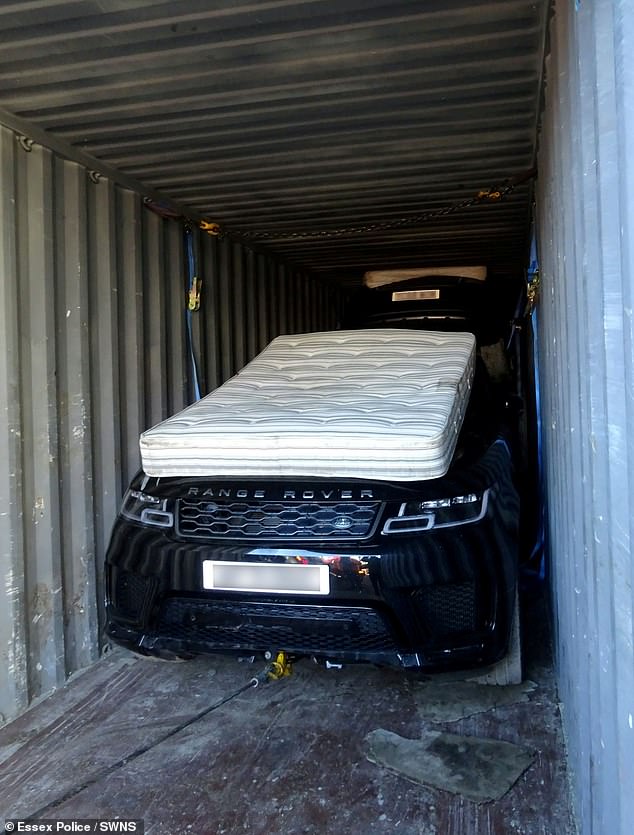 A mattress has been carefully placed on this vehicle to protect it from damage