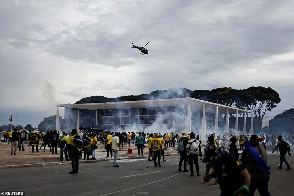 Supporters of Brazil's former President Jair Bolsonaro demonstrate against President Luiz Inacio Lula da Silva