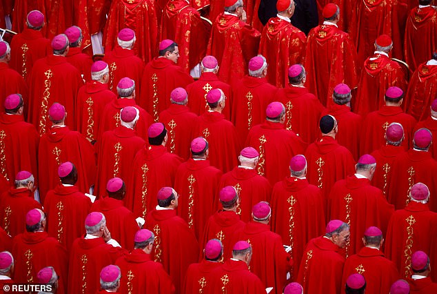 Cardinals from around the world pictured in attendance of the late Pope's funeral in January