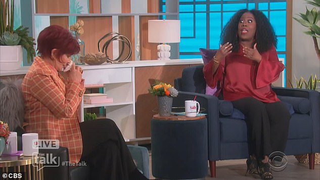 Fired: Sharon was fired by CBS after she and The Talk co-host Sheryl Underwood argued about Sharon's support of Piers Morgan (pictured in March 2021 during discussion)