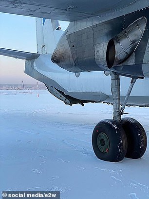 The plane (pictured at takeoff) was bound for Magadan on Russia's Pacific coast