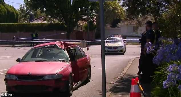 Darrell was allegedly struck by a Holden Commodore (pictured) which allegedly ran a red light before striking the disability support worker