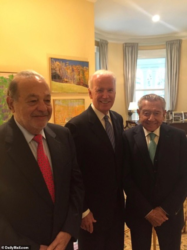 Joe Biden entertained Mexican billionaires Carlos Slim and Miguel Alemán Velasco - his son Hunter's business associates - in the vice president's office in 2014