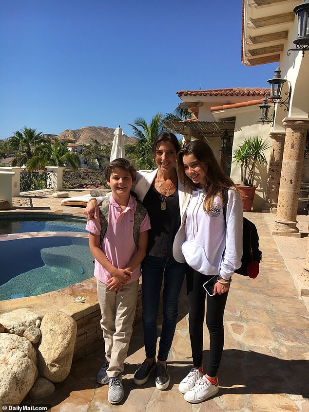 Hallie's her two children Natalie and Hunter joined the vacation and were seen on a yacht and at a palatial villa in San José del Cabo, Mexico. It is unclear if the location was Magnani's holiday home