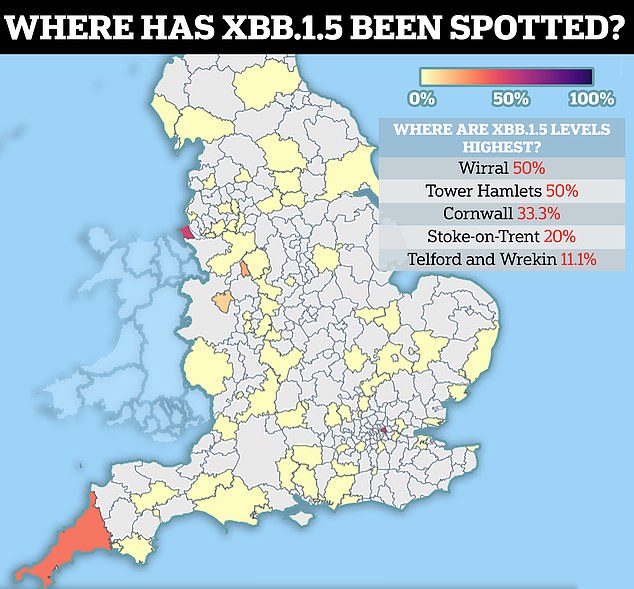 Covid cases are estimated to have doubled during December, just as the XBB.1.5 'Kraken' variant began to sweep Britain. Analysts say almost three million people had the virus in the festive week