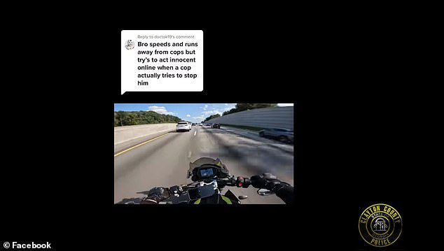 Georgia State Patrol gave chase to the speeding motorcyclist who was going in and out of cars on the highway before losing contact with the vehicle.