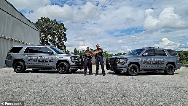 A photo of two officers from the Clayton County Police Department Facebook page