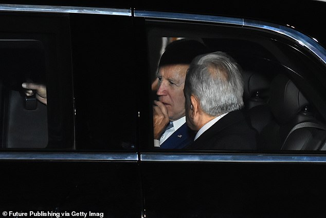 Long road: Biden and the Mexican president rode together for an hour in 'the Beast'