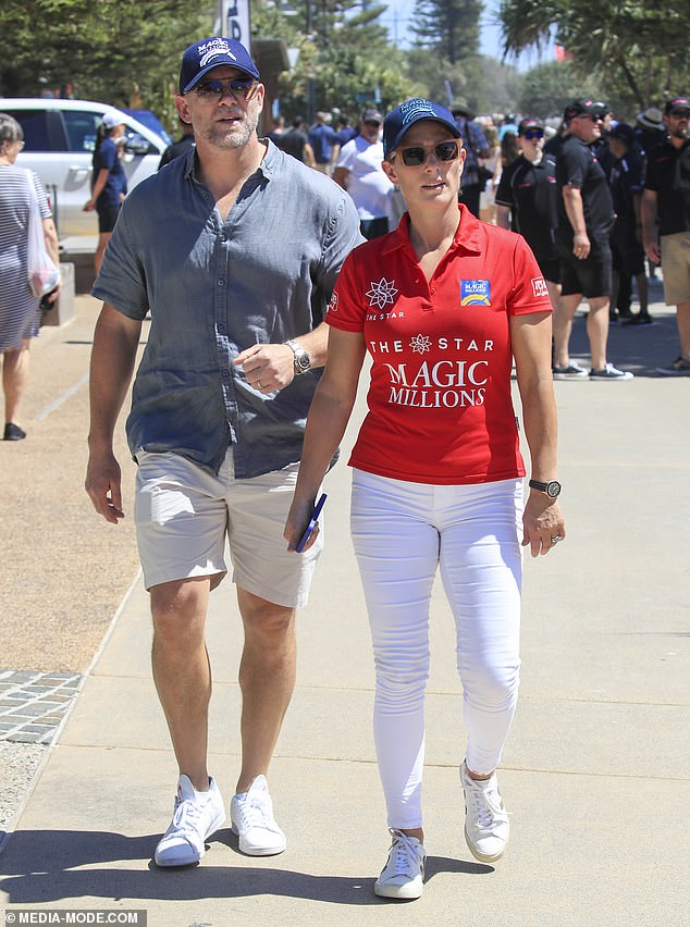 With her blonde hair up and shielding herself from the sun with a blue baseball cap, Zara looked right at home as she continued her love affair with Australia.