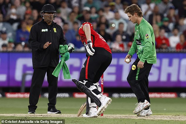 T20 star Adam Zampa (right) tried to pick off Tom Rogers at the non-striker end in a recent Big Bash match at the MCG.