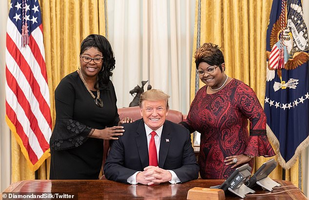 President Trump always seemed delighted when in the company of Diamond and Silk.