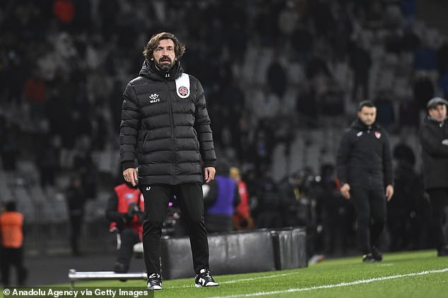 Pirlo has been in charge of the Turkish Super Lig team Fatih Karagümrük since the summer.